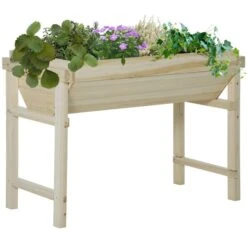Jardinière Surélevée En Bois Naturel Par Outsunny De 42,75 po L. X 31,5 po H.