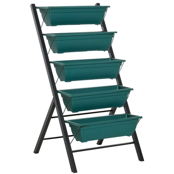 Jardinière Surélevée à 5 Niveaux En Plastique Vert Par Outsunny De 26,25 po L. X 48,75 po H. 3 Jardinière Surélevée à 5 Niveaux En Plastique Vert Par Outsunny De 26,25 po L. X 48,75 po H.