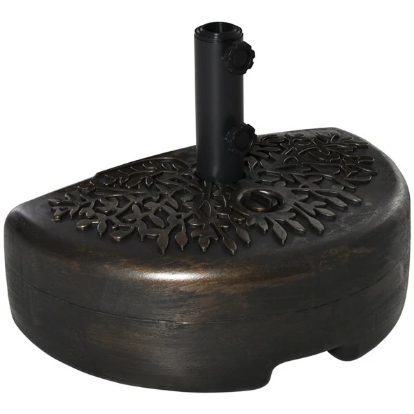 Base De Parasol En Plastique Bronze Par Outsunny De 19,75 po 3 Base De Parasol En Plastique Bronze Par Outsunny De 19,75 po