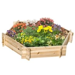 Jardinière Surélevée En Bois Naturel Par Outsunny De 39,25 po L. X 36,25 po L. X 6,25 po H.