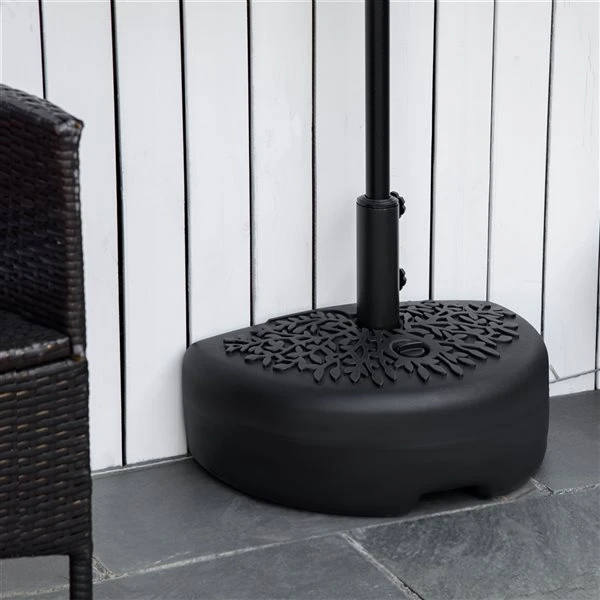 Base De Parasol En Plastique Noir Par Outsunny De 19,75 po 4 Base De Parasol En Plastique Noir Par Outsunny De 19,75 po – Image 2