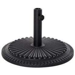 Base De Parasol En Plastique Et Ciment Noir Par Outsunny De 19,25 po