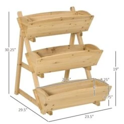 Jardinière Surélevée à 3 niveaux En Bois Naturel Par Outsunny De 23,5 po L. X 30,25 po H. 9 Jardinière Surélevée à 3 niveaux En Bois Naturel Par Outsunny De 23,5 po L. X 30,25 po H. -Outsunny 330992282 AlternateImage2 l