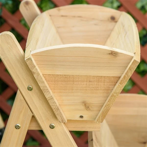 Jardinière Surélevée à 3 niveaux En Bois Naturel Par Outsunny De 23,5 po L. X 30,25 po H. 6 Jardinière Surélevée à 3 niveaux En Bois Naturel Par Outsunny De 23,5 po L. X 30,25 po H. – Image 4
