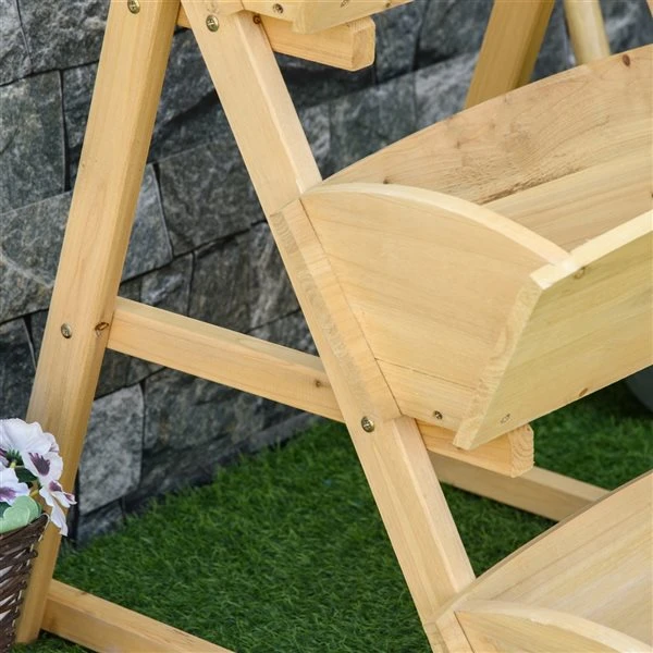 Jardinière Surélevée à 3 niveaux En Bois Naturel Par Outsunny De 23,5 po L. X 30,25 po H. 7 Jardinière Surélevée à 3 niveaux En Bois Naturel Par Outsunny De 23,5 po L. X 30,25 po H. – Image 5