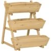 Jardinière Surélevée à 3 niveaux En Bois Naturel Par Outsunny De 23,5 po L. X 30,25 po H. -Outsunny 330992282 MainImage 001 l