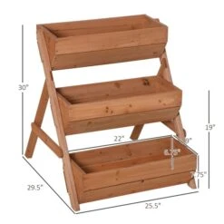 Jardinière Surélevée à 3 niveaux En Bois Brun Par Outsunny De 25,5 po L. X 30 po H. 9 Jardinière Surélevée à 3 niveaux En Bois Brun Par Outsunny De 25,5 po L. X 30 po H. -Outsunny 330992287 AlternateImage2 l