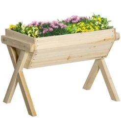Jardinière Surélevée En Bois Naturel Par Outsunny De 31,5 po L. X 23,5 po H.
