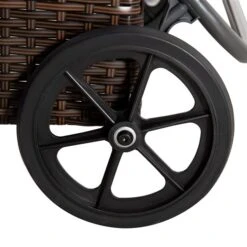 Ens. De Chaises Longues Outsunny En Résine Tressée Brune Avec Siège Rembourré Gris Et Table D'appoint, 3 Pcs -Outsunny 331001434 AlternateImage7 l