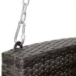 Balançoire Extérieure Pour 2 Personnes Outsunny En Rotin Avec Cadre En Acier, Gris 10 Balançoire Extérieure Pour 2 Personnes Outsunny En Rotin Avec Cadre En Acier, Gris -Outsunny 331001436 AlternateImage6 l