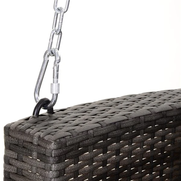 Balançoire Extérieure Pour 2 Personnes Outsunny En Rotin Avec Cadre En Acier, Gris 6 Balançoire Extérieure Pour 2 Personnes Outsunny En Rotin Avec Cadre En Acier, Gris – Image 4