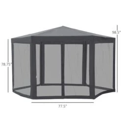 Abri Soleil Standard Gris Foncé Outsunny Hexagonal De 13 Pi L. -Outsunny 331001441 AlternateImage2 l