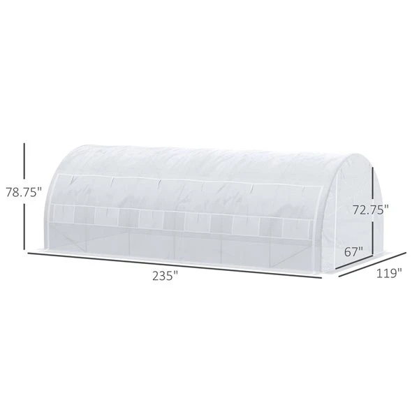 Serre-tunnel Blanche Outsunny De 19,6 Pi L. X 9,9 Pi L. X 6,6 Pi H. 5 Serre-tunnel Blanche Outsunny De 19,6 Pi L. X 9,9 Pi L. X 6,6 Pi H. – Image 3