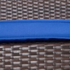 Balançoire Extérieure Pour 2 Personnes Outsunny En Rotin Avec Cadre En Acier, Bleu Foncé -Outsunny 331001448 AlternateImage6 l