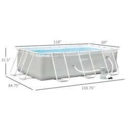 Piscine Hors-terre Grise Outsunny Rectangulaire De 11,15 Pi X 7,06 Pi X 31,5 Po 9 Piscine Hors-terre Grise Outsunny Rectangulaire De 11,15 Pi X 7,06 Pi X 31,5 Po -Outsunny 331001453 AlternateImage2 l