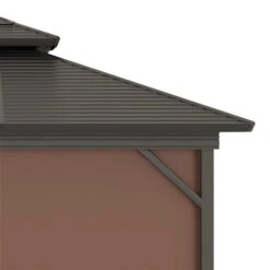 Abri De Jardin Semi-permanent Brun Outsunny Rectangulaire En Métal De 12 Pi X 10 Pi Avec Toit En Acier Galvanisé Et Moustiq… -Outsunny 331001454 AlternateImage4 l