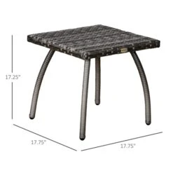 Table Basse Extérieure Outsunny Carrée En Résine Tressée De 17,75 Po L. X 17,75 Po L. -Outsunny 331001456 AlternateImage2 l