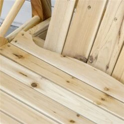 Berceuse Adirondack Outsunny En Bois Naturel Avec Siège De Lattes -Outsunny 331001458 AlternateImage7 l