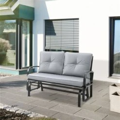 Fauteuil Coulissant Extérieur Pour 2 Personnes Outsunny En Acier Avec Coussins Gris Clair 9 Fauteuil Coulissant Extérieur Pour 2 Personnes Outsunny En Acier Avec Coussins Gris Clair -Outsunny 331001468 AlternateImage2 l