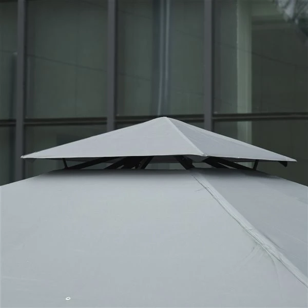 Abri De Jardin Semi-permanent Gris Foncé Outsunny Carré En Métal De 10 Pi X 10 Pi Avec Toit En Polyester 7 Abri De Jardin Semi-permanent Gris Foncé Outsunny Carré En Métal De 10 Pi X 10 Pi Avec Toit En Polyester – Image 5