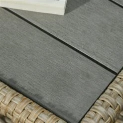 Ensemble De Mobilier Extérieur Brun Outsunny En Résine Tressée Avec Coussins Kaki, 3 Pièces -Outsunny 331001472 AlternateImage7 l