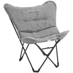 Chaise De Camping Pliante Outsunny Gris Clair