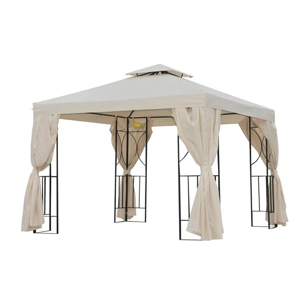 Abri De Jardin Semi-permanent Blanc Crème Outsunny Carré En Métal De 10 Pi X 10 Pi Avec Toit En Polyester 3 Abri De Jardin Semi-permanent Blanc Crème Outsunny Carré En Métal De 10 Pi X 10 Pi Avec Toit En Polyester