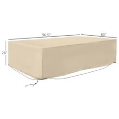 Couverture De Meubles D'extérieur Outsunny En Polyéthylène Beige De 97 Po L. X 65 Po P. X 26 Po H. 9 Couverture De Meubles D'extérieur Outsunny En Polyéthylène Beige De 97 Po L. X 65 Po P. X 26 Po H. -Outsunny 331001475 AlternateImage2 l