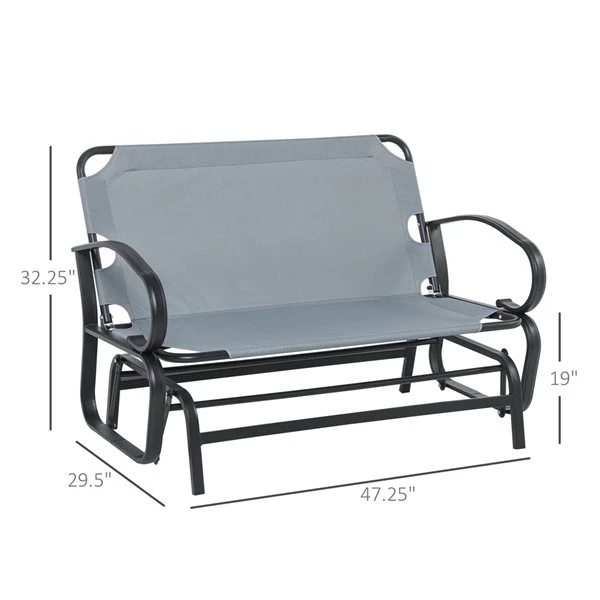Fauteuil Coulissant Extérieur Pour 2 Personnes Outsunny En Acier Avec Coussins Gris 5 Fauteuil Coulissant Extérieur Pour 2 Personnes Outsunny En Acier Avec Coussins Gris – Image 3