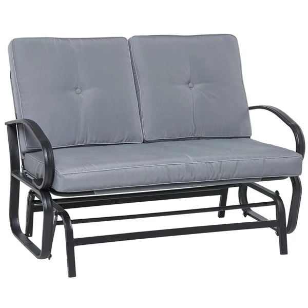 Fauteuil Coulissant Extérieur Pour 2 Personnes Outsunny En Acier Avec Coussins Gris 3 Fauteuil Coulissant Extérieur Pour 2 Personnes Outsunny En Acier Avec Coussins Gris