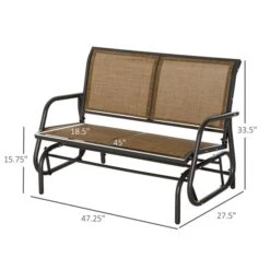 Fauteuil Coulissant Extérieur Pour 2 Personnes Outsunny En Acier, Brun 8 Fauteuil Coulissant Extérieur Pour 2 Personnes Outsunny En Acier, Brun -Outsunny 331001490 AlternateImage2 l