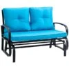 Fauteuil Coulissant Extérieur Pour 2 Personnes Outsunny En Acier Avec Coussins Bleus -Outsunny 331001497 MainImage 001 l