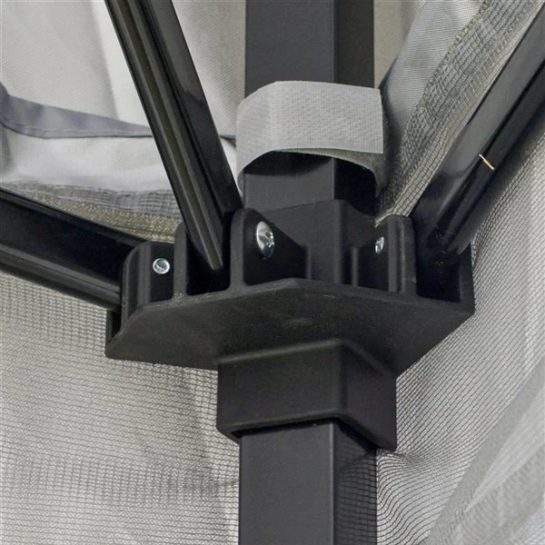 Abri De Jardin Rétractable Gris Clair Outsunny Carré En Métal De 12 Pi X 12 Pi Avec Toit En Polyester, Moustiquaire Incluse 6 Abri De Jardin Rétractable Gris Clair Outsunny Carré En Métal De 12 Pi X 12 Pi Avec Toit En Polyester, Moustiquaire Incluse – Image 4