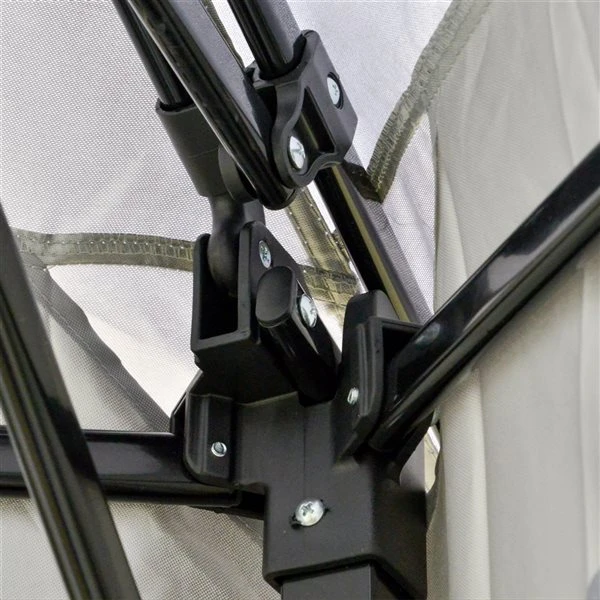 Abri De Jardin Rétractable Gris Clair Outsunny Carré En Métal De 12 Pi X 12 Pi Avec Toit En Polyester, Moustiquaire Incluse 7 Abri De Jardin Rétractable Gris Clair Outsunny Carré En Métal De 12 Pi X 12 Pi Avec Toit En Polyester, Moustiquaire Incluse – Image 5