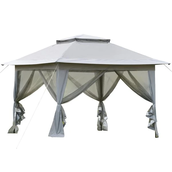 Abri De Jardin Rétractable Gris Clair Outsunny Carré En Métal De 12 Pi X 12 Pi Avec Toit En Polyester, Moustiquaire Incluse 3 Abri De Jardin Rétractable Gris Clair Outsunny Carré En Métal De 12 Pi X 12 Pi Avec Toit En Polyester, Moustiquaire Incluse
