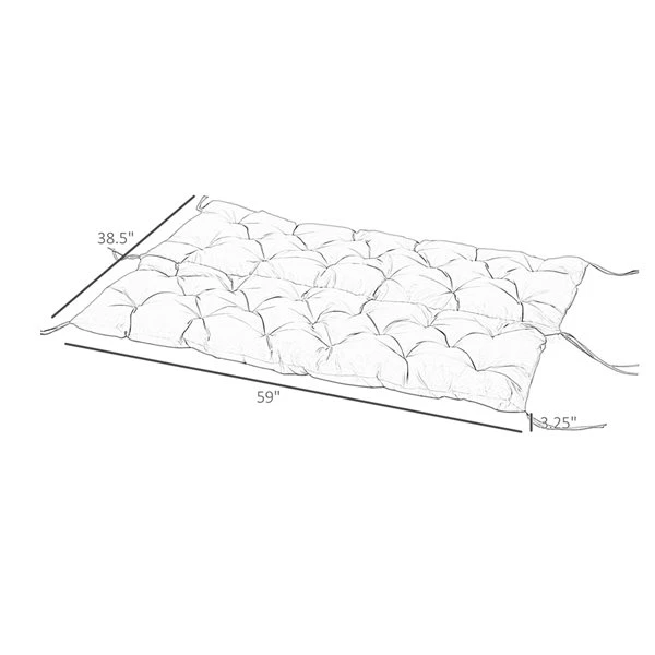 Coussin De Banc Extérieur Outsunny Bleu Foncé 5 Coussin De Banc Extérieur Outsunny Bleu Foncé – Image 3