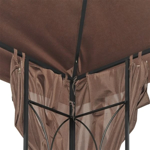 Abri De Jardin Semi-permanent Brun Outsunny Carré En Métal De 10 Pi X 10 Pi Avec Toit En Polyester 7 Abri De Jardin Semi-permanent Brun Outsunny Carré En Métal De 10 Pi X 10 Pi Avec Toit En Polyester – Image 5