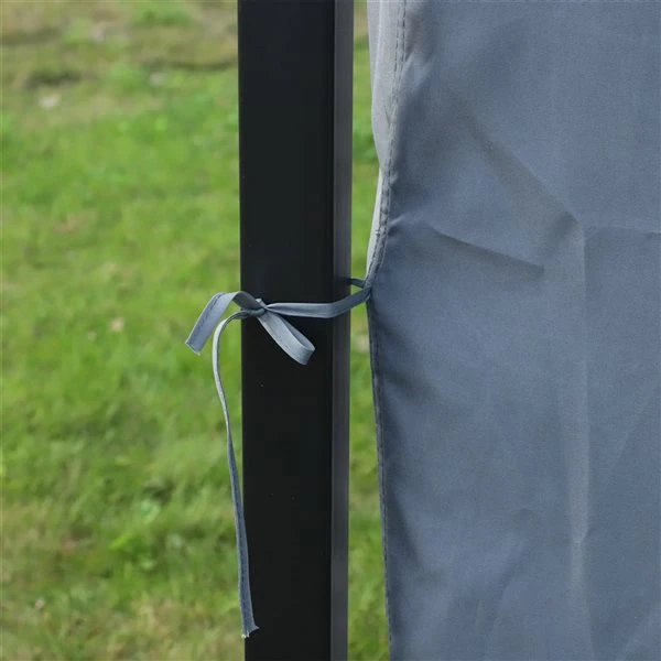 Abri De Jardin Semi-permanent Gris Foncé Outsunny En Métal De 13 Pi X 10 Pi Avec Toit En Polycarbonate, Moustiquaire Incluse 6 Abri De Jardin Semi-permanent Gris Foncé Outsunny En Métal De 13 Pi X 10 Pi Avec Toit En Polycarbonate, Moustiquaire Incluse – Image 4