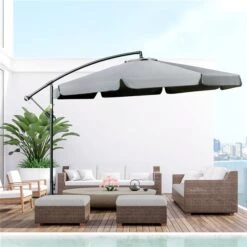 Parasol Pour La Cour Gris Foncé De 10,8 pi Par Outsunny Avec Base Et Manivelle 8 Parasol Pour La Cour Gris Foncé De 10,8 pi Par Outsunny Avec Base Et Manivelle -Outsunny 331003135 AlternateImage2 l