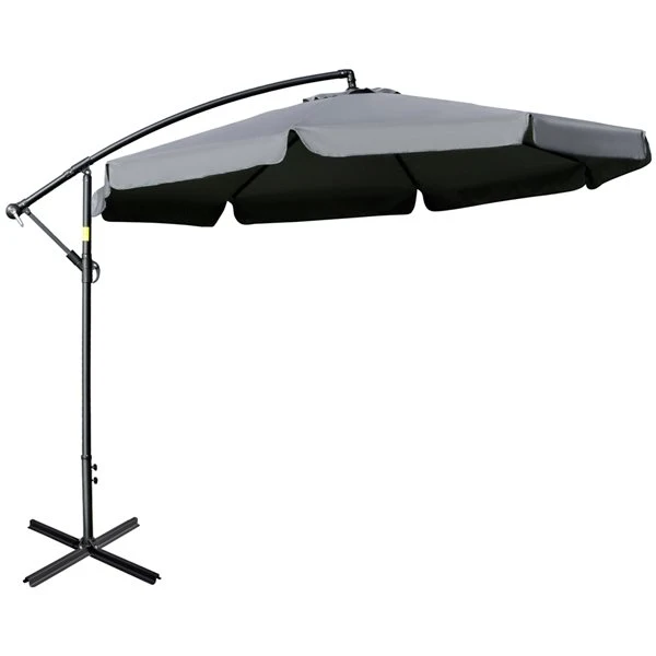Parasol Pour La Cour Gris Foncé De 10,8 pi Par Outsunny Avec Base Et Manivelle 3 Parasol Pour La Cour Gris Foncé De 10,8 pi Par Outsunny Avec Base Et Manivelle