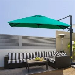 Parasol Pour La Cour Vert De 9,7 pi Par Outsunny Avec Base Et Manivelle -Outsunny 331003176 AlternateImage1 l