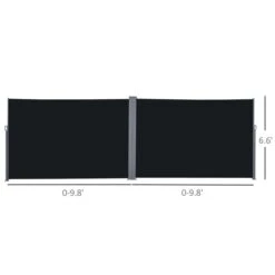 Cloison Extérieure Pliable Outsunny En Acier Noir De 236,25 Po L. X 78,75 Po H. -Outsunny 331014280 AlternateImage2 l