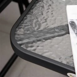 Ensemble De Fauteuils Coulissants Et Table D'appoint D'extérieur Outsunny En Acier Noir, 3 Pièces -Outsunny 331014282 AlternateImage4 l