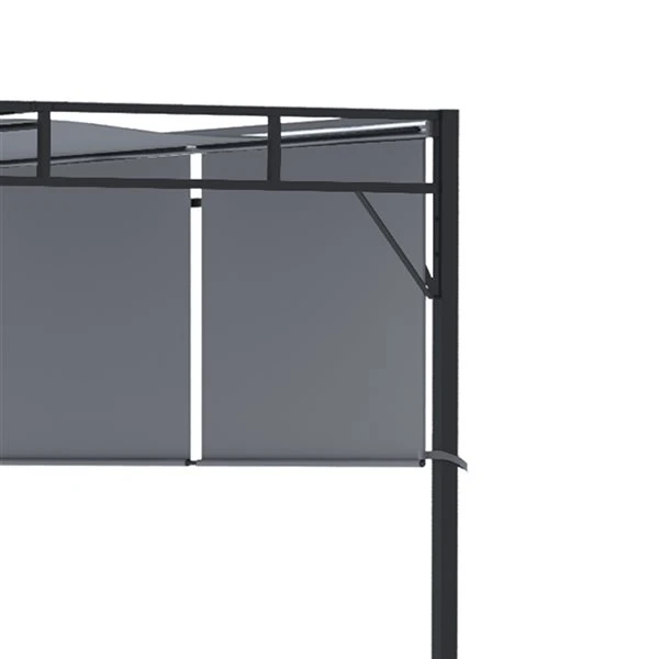 Pergola Autoportante Outsunny En Métal Gris Foncé De 10 Pi X 10 Pi, Auvent Inclus 5 Pergola Autoportante Outsunny En Métal Gris Foncé De 10 Pi X 10 Pi, Auvent Inclus – Image 3