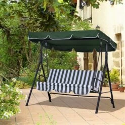 Balançoire Extérieure Outsunny Verte En Acier Pour 3 Personnes -Outsunny 331014300 AlternateImage3 l