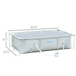 Piscine Hors Terre Outsunny Rectangulaire Grise De 8,3 Pi X 5 Pi X 25,5 Po -Outsunny 331014303 AlternateImage2 l
