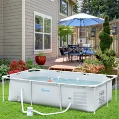 Piscine Hors Terre Outsunny Rectangulaire Grise De 8,3 Pi X 5 Pi X 25,5 Po -Outsunny 331014303 AlternateImage3 l