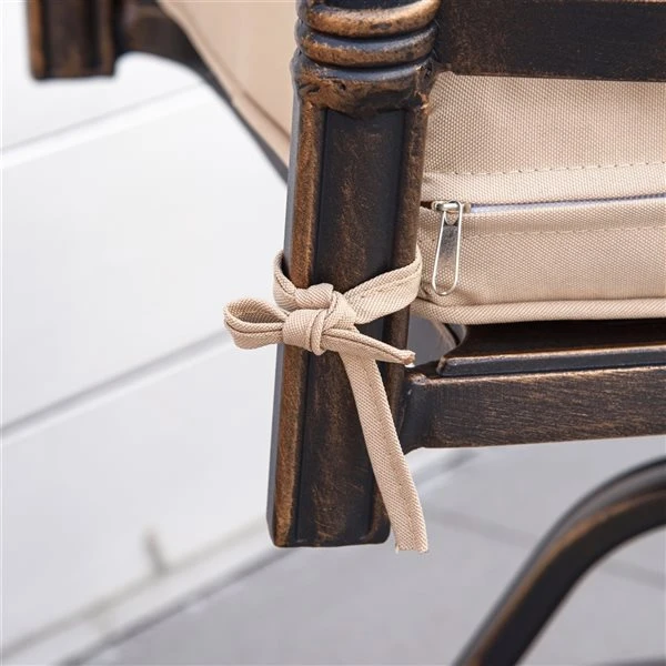 Fauteuils Pivotants D'extérieur Outsunny En Métal Bronze Avec Siège Coussiné Beige 7 Fauteuils Pivotants D'extérieur Outsunny En Métal Bronze Avec Siège Coussiné Beige – Image 5