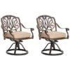 Fauteuils Pivotants D'extérieur Outsunny En Métal Bronze Avec Siège Coussiné Beige -Outsunny 331014307 MainImage 001 l