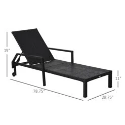 Chaise Longue Outsunny En Métal Et Osier Noir Avec Siège Coussiné Bleu 8 Chaise Longue Outsunny En Métal Et Osier Noir Avec Siège Coussiné Bleu -Outsunny 331014326 AlternateImage1 l